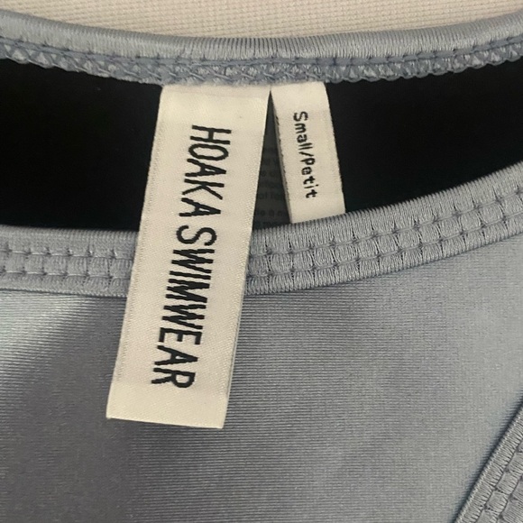 Hoaka NWOT Arizona Electric set metallic steel blue bikini top and bottom S - Picture 5 of 9